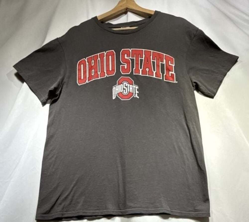 Vintage Delta ProWeight Ohio State Buckeyes Charcoal Gray T-Shirt